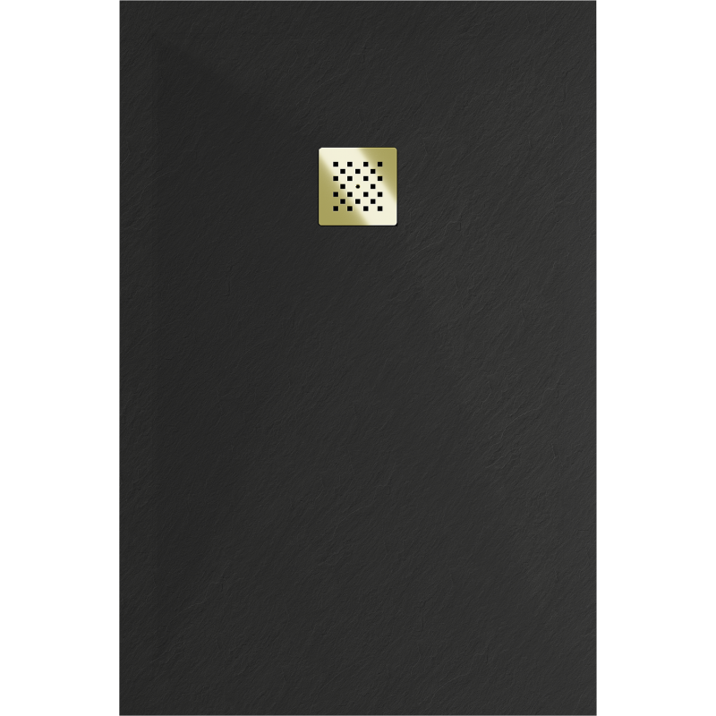 Mexen Stone+ композитен правоъгълен душ корито 130 x 90 см, черен, капак златист - 44709013-G