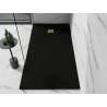 Mexen Stone+ правоъгълна композитна поддушова кора 180 x 70 см, черна, със