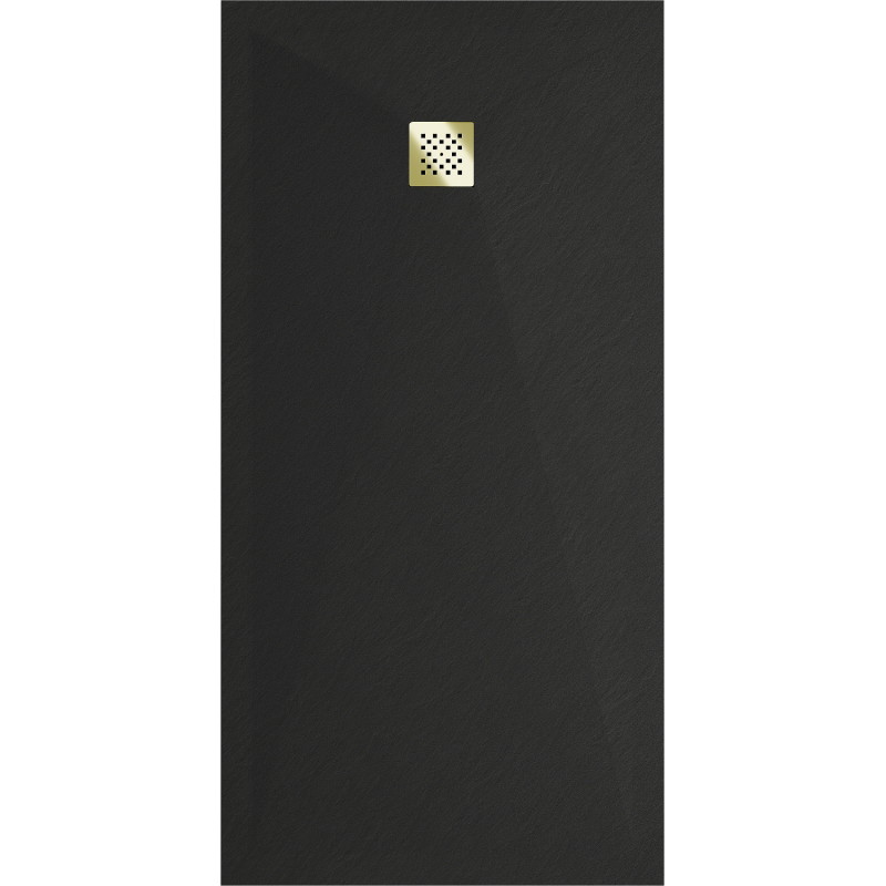 Mexen Stone+ правоъгълна композитна душ кабина 180 x 100 см, черна, златна
