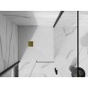 Mexen Stone+ квадратен композитен поддушник 80 x 80 см, бял, златна капачка