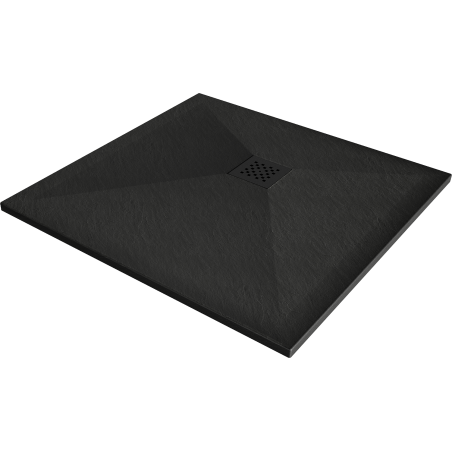 Mexen Stone+ композитен квадратен душов под 70 x 70 см, черен, черна маска - 44707070-B