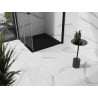 Mexen Stone+ Композитен квадратен душ корито 70 x 70 см, черен, с черно