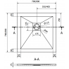 Mexen Stone+ композитен квадратен душов под 70 x 70 см, черен, черна маска - 44707070-B