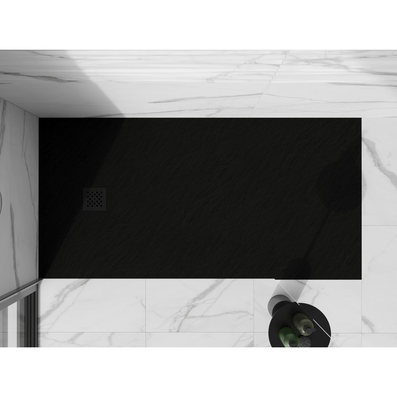 Mexen Stone+ Правоъгълно композитно поддушово корито 180 x 100 см, черно, черен