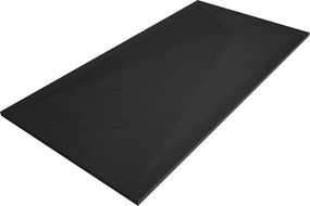 Mexen Stone+ композитен правоъгълен душ 160 x 80 см, черен, черен капак - 44708016-B