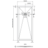 Mexen Stone+ композитен душ кабина правоъгълна 160 x 70 см, черна, черна капачка - 44707016-B