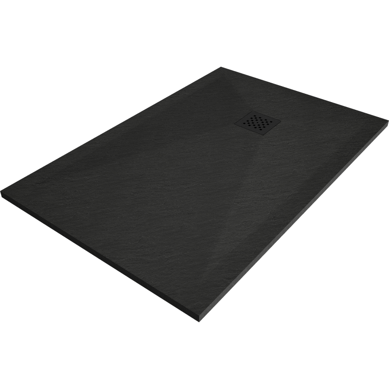 Mexen Stone+ композитен ръчен душ правоъгълен 100 x 80 см, черен, черна рамка - 44708010-B