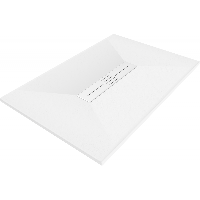 Правоъгълно корито за душ Mexen Toro SMC 100 x 80 cm, бяло, бял капак - 43108010-W
