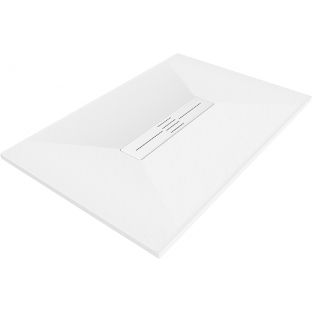 Правоъгълно корито за душ Mexen Toro SMC 100 x 80 cm, бяло, бял капак - 43108010-W