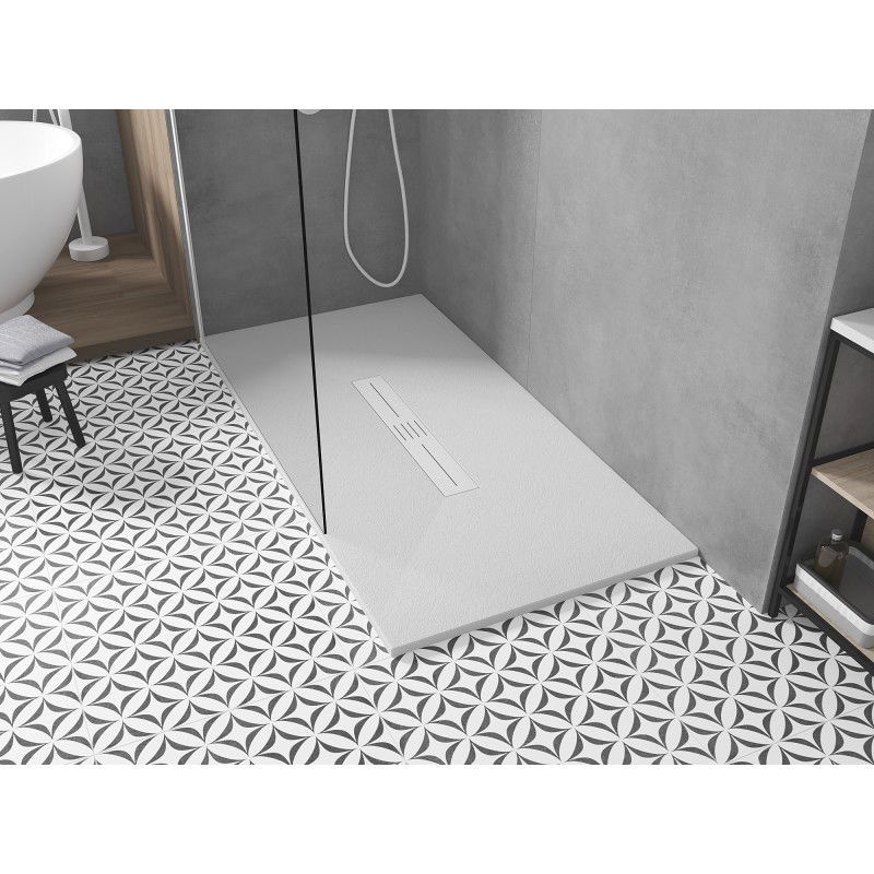 Mexen Toro правоъгълен поддушник SMC 150 x 70 cm, бял, бяла покривна решетка - 43107015-W