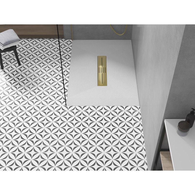 Mexen Toro правоъгълна душ кабина SMC 140 x 80 см, бяла, златна маскировка