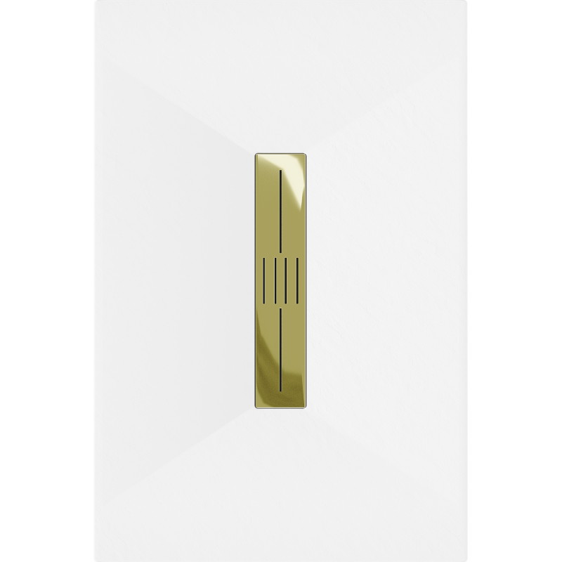 Mexen Toro правоъгълно корито SMC 130 x 80 см, бяло, капак златен - 43108013-G