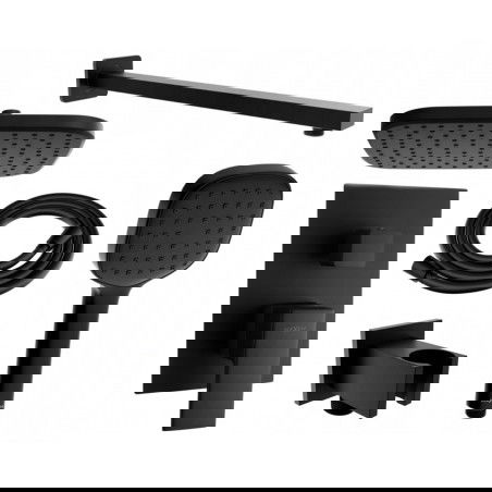 Mexen Uno DR33 комплект за душ за вграждане, черен - 71435DR33-70
