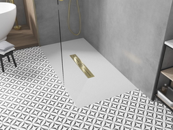 Mexen Toro правоъгълна душ корито SMC 160 x 70 cm, бял, с златен капак - 43107016-G