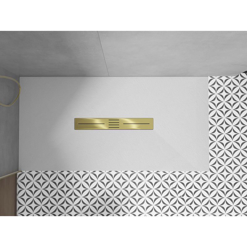 Mexen Toro правоъгълно корито SMC 200 x 70 cm, бял, златен капак - 43107020-G