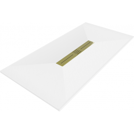 Mexen Toro правоъгълен душов поддон SMC 170 x 90 см, бял, златна маскировка