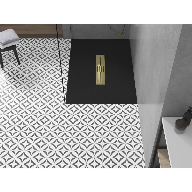 Mexen Toro правоъгълна душ кабина SMC 130 x 80 cm, черна, капак златен - 43708013-G