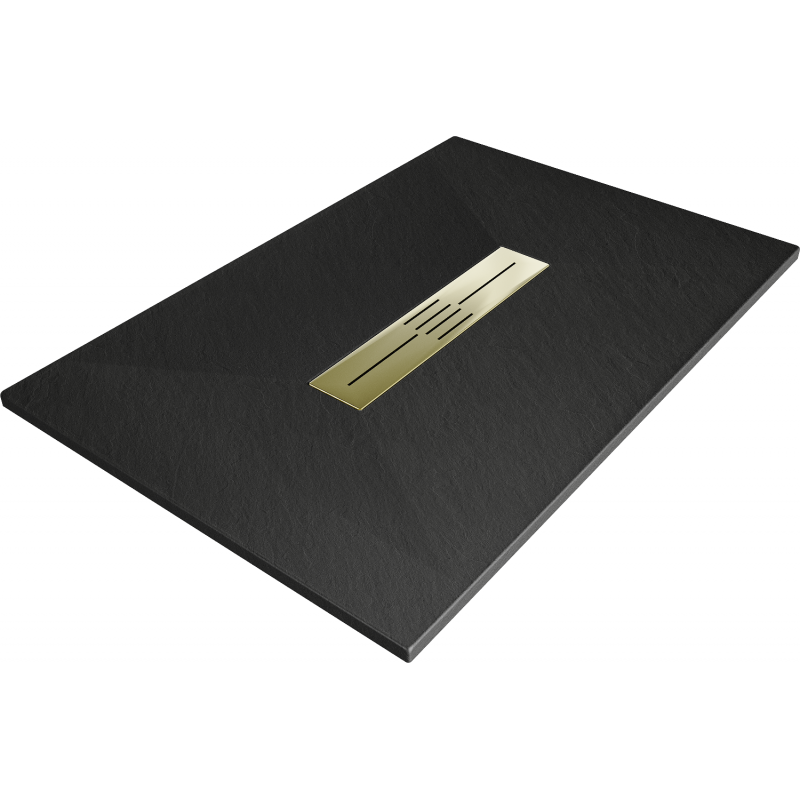 Правоъгълно корито Mexen Toro SMC 110 x 90 cm, черно, златна маска - 43709011-G