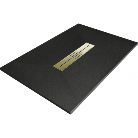 Правоъгълно корито Mexen Toro SMC 110 x 90 cm, черно, златна маска - 43709011-G