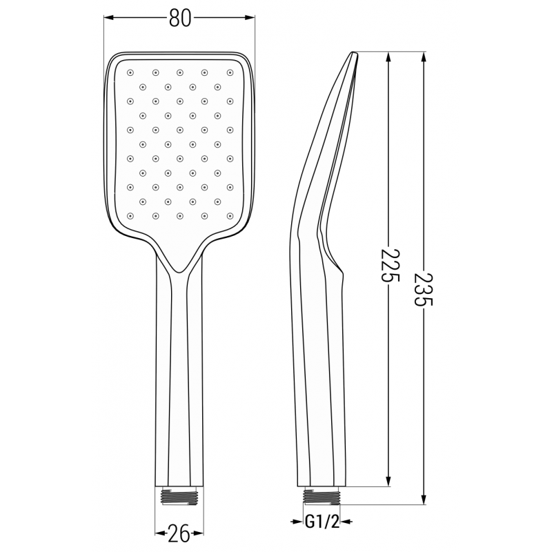 Mexen Uno DR62 вграден душ комплект, черен - 71435DR62-70