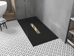 Mexen Toro правоъгълна душ кабина SMC 180 x 70 см, черна, златен капак - 43707018-G