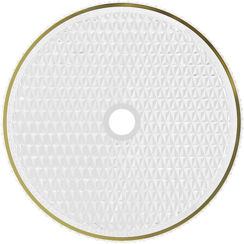 Mexen Aura стъклена мивка с монтаж на плот 39 x 39 cm, прозрачна/златна - 24013905