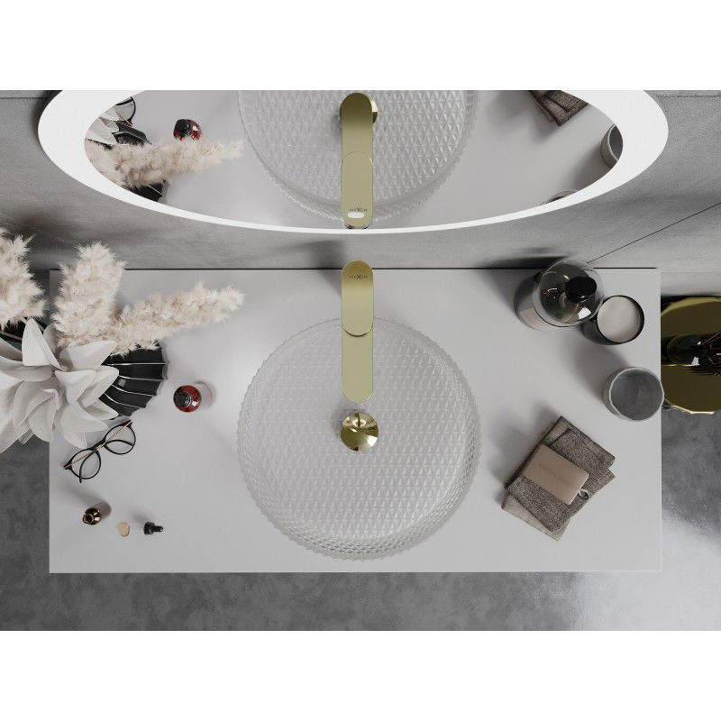 Mexen Aura стъклена мивка за плот 39 x 39 см, матово стъкло - 24013930