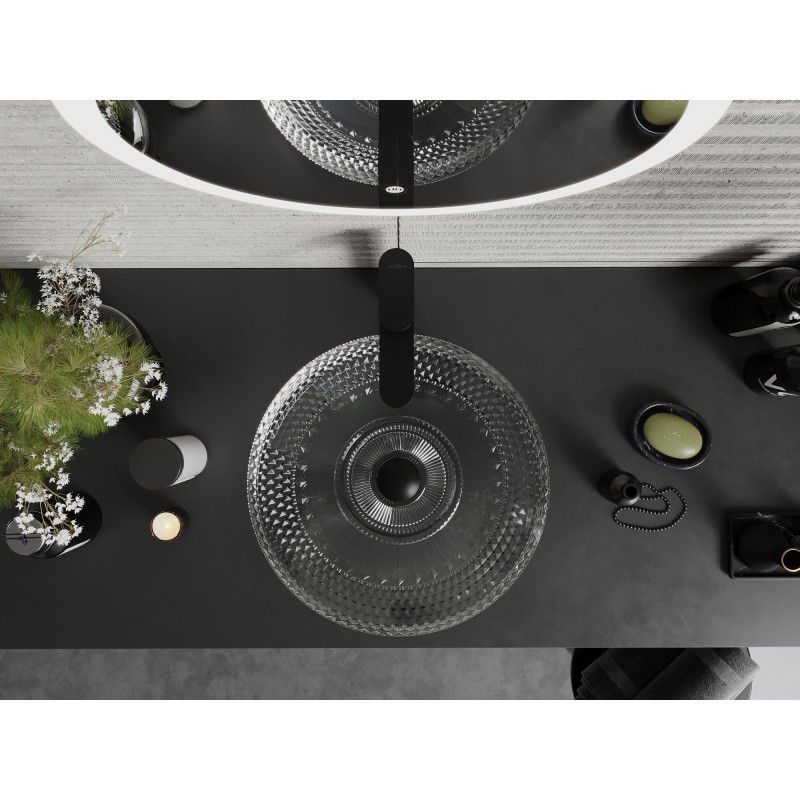 Mexen Heba стъклена мивка върху плот 45 x 45 cm, прозрачна - 24064500