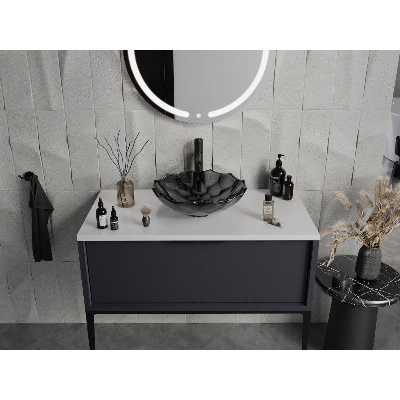 Mexen Inga стъклена мивка за баня 44 x 44 cm, черна - 24074470