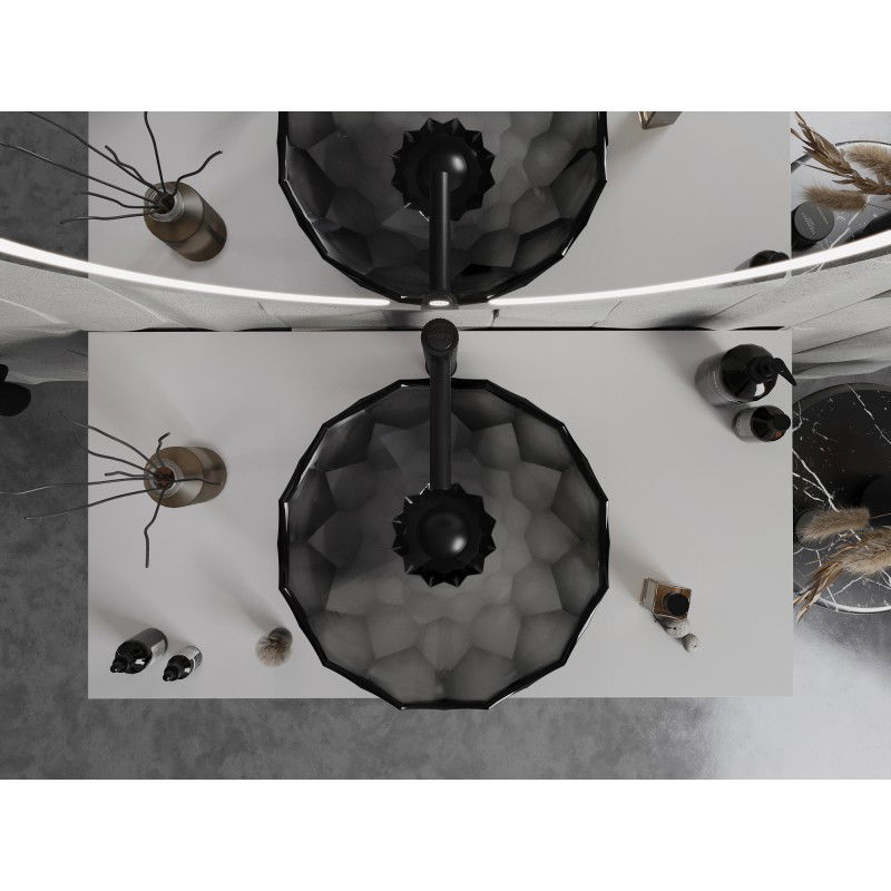 Mexen Inga стъклена мивка за баня 44 x 44 cm, черна - 24074470