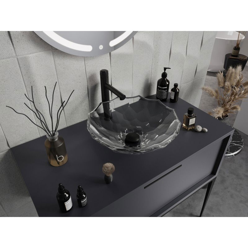 Mexen Inga стъклена мивка за плот 44 x 44 см, прозрачна - 24074400