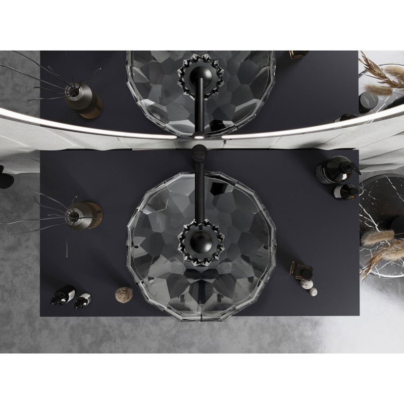 Mexen Inga стъклена мивка за плот 44 x 44 см, прозрачна - 24074400