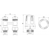 Mexen G01 комплект термостатичен двутръбен DN50, прав 1/2"x3/4", никел - W912-012-918-01