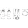 Mexen G01 комплект термостатичен двутръбен DN50, прав 1/2"x16 mm, никел - W912-016-918-01