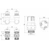 Mexen G02 термостатичен комплект с две тръби DN50, ъглов 1/2"x3/4", никел - W911-012-928-01