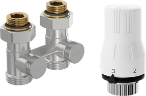 Mexen G02 термостатичен комплект двутръбен DN50, прав 1/2"x3/4", никел - W912-012-928-01