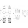 Mexen G04 двутръбен термостатичен комплект DN50, ъглов 1/2"x3/4", никел - W911-012-948-01