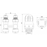 Mexen G04 двутръбен термостатичен комплект DN50, прав 1/2"x16 mm, никел - W912-016-948-01