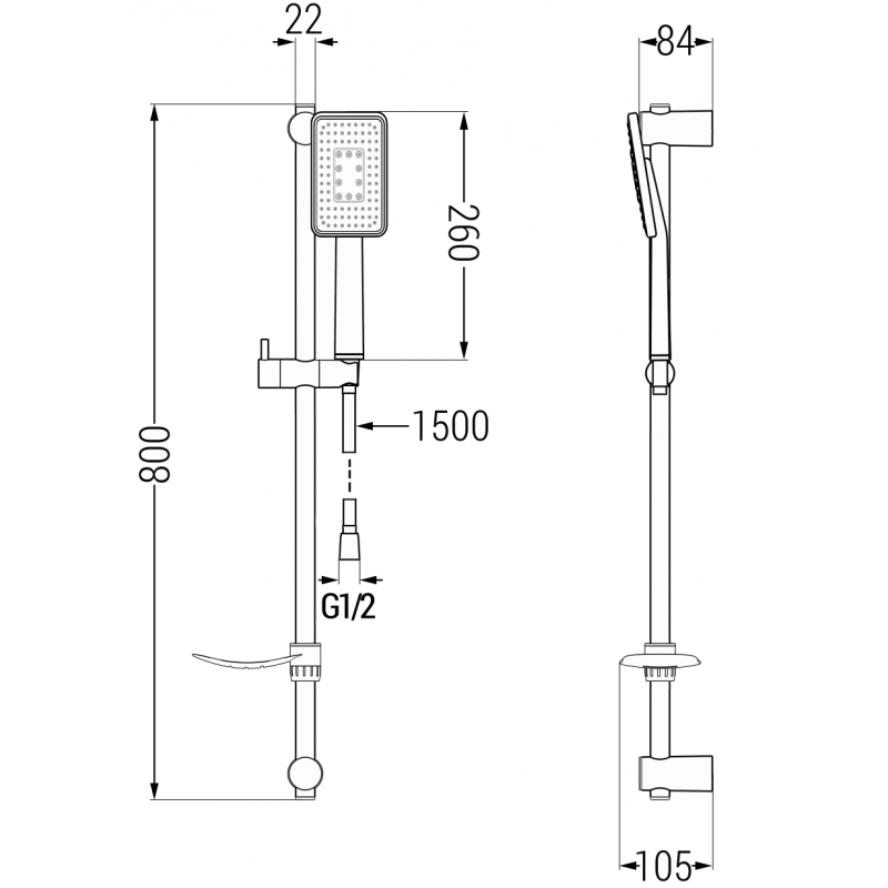 Mexen Alfa DF54 комплект за душ, бял/хром - 745704DF54-02