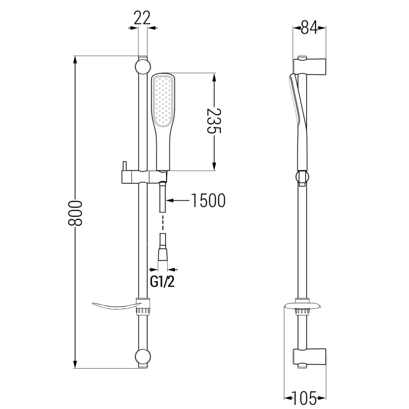 Mexen Alfa DF49 комплект за душ, черен/златен - 745704DF49-75