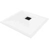 Mexen Stone+ композитен квадратен поддушов под 100 x 100 см, бял, черен капак - 44101010-B