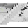 Mexen Stone+ композитен квадратен душ 80 x 80 см, бял, черен капак - 44108080-B