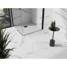Mexen Stone+ квадратен композитен поддушов корито 90 x 90 см, бял, черен капак