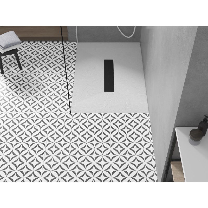 Mexen Toro правоъгълен душ поддушник SMC 110 x 90 см, бял, черен капак - 43109011-B