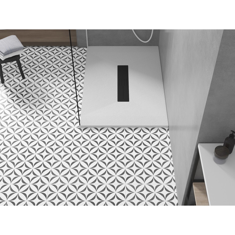 Mexen Toro правоъгълно душово корито SMC 110 x 90 cm, бяло, черен капак - 43109011-B