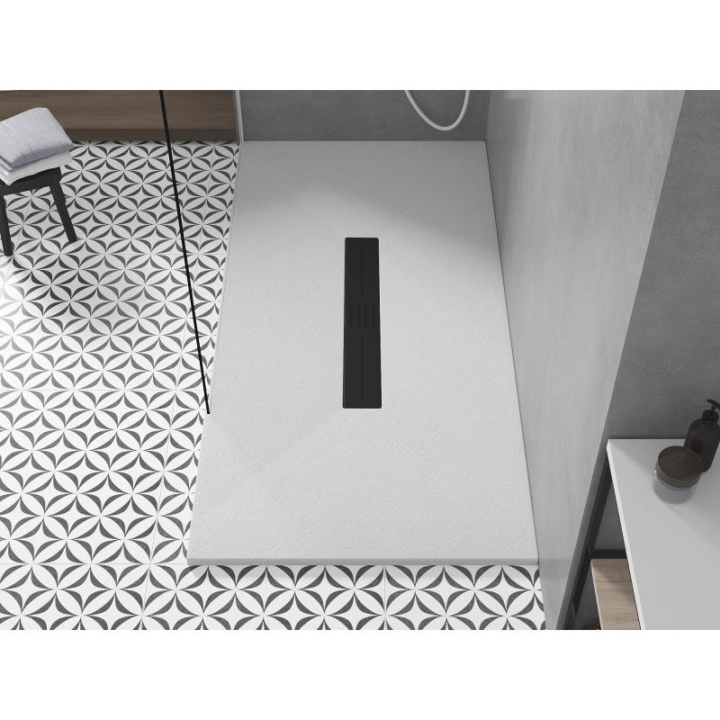 Mexen Toro правоъгълен душ корито SMC 150 x 90 см, бяло, черна решетка - 43109015-B