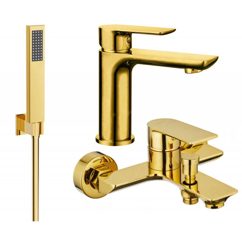 Mexen Alfa R02 комплект за вана, златен - 745703R02-50
