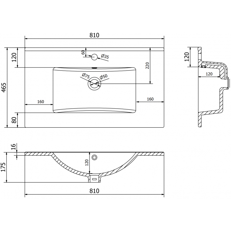 Mexen Atena вградена в умивалник 80 x 46 cm, бяла - 25018000