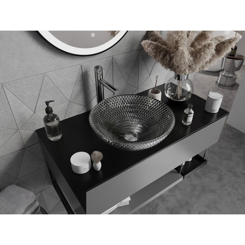 Mexen Olza стъклена мивка за плот 42 x 42 см, прозрачна - 24094200