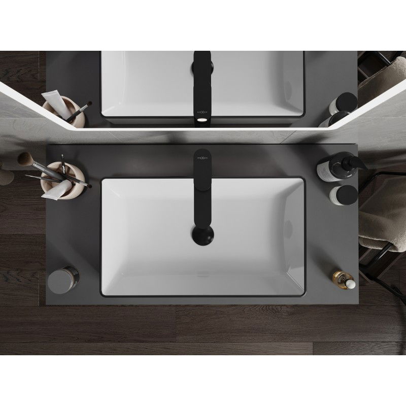 Mexen Nadia умивалник за монтаж върху плот 62 x 35 см, бял/черен - 21616007